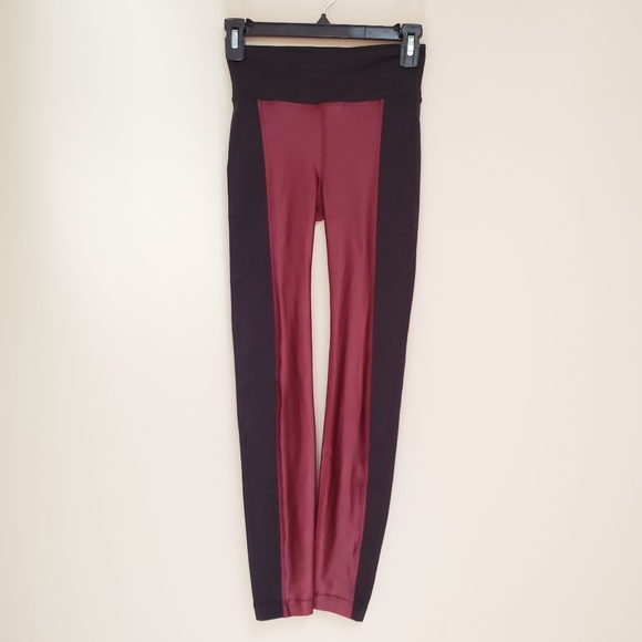 carbon38 breaker metallic wine leggings high rise - Picture 2 of 6